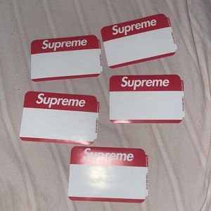 Supreme name badge stickers five